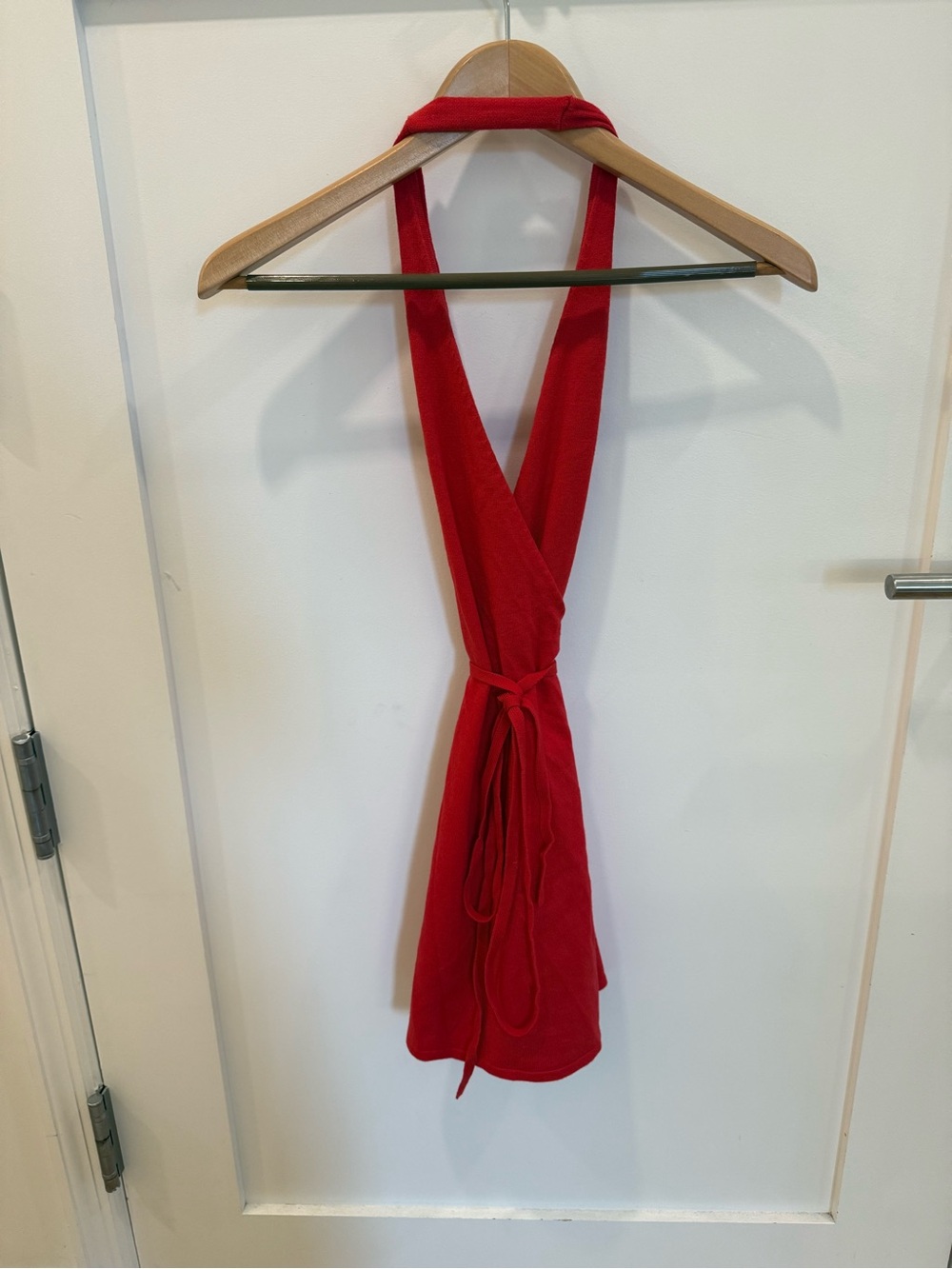 Frankie’s Bikini Red Halter Wrap Dress